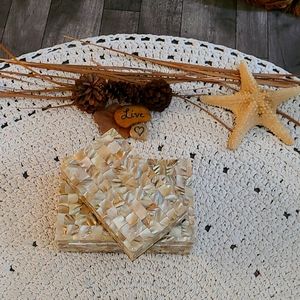 ABOLONE SHELL BOX, MULTI JEWLERY DECOR ACCENT